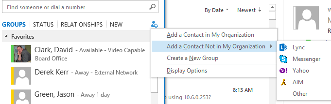 Changing Add a Contact Not in My Organization from MSN Messenger to Skype Lync Messenger Changing Add a Contact Not in My Organization from MSN Messenger to Skype